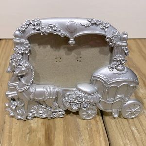 Fashion Craft Silver Frame Table Shelf Card Photo Horses Pumpkin Carriage Holder